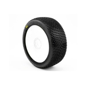 CLAYMORE V2 BUGGY S2 (SOFT) nalepené pneumatiky, bílé disky, 2 ks. Příslušenství auta IQ models