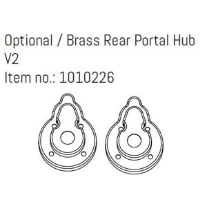 AB240392 (1010226) - Opt. Brass Rear Portal Hub V2 - EVO GOAT Velkoobchod Absima IQ models