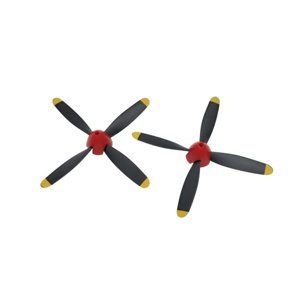 Čtyřlistá vrtule pro letadla s černým unašečem NEW VERSION 2ks červený kužel  IQ models