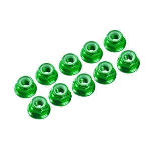 M3 hliníkové samojistné matičky s osazením zelené, 10 ks. Spojovací materiál IQ models