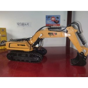 RC Bagr Liebherr, 1:18,zánovní, plně funkční, originál krabice, kompletní balení RC stavební stroje IQ models