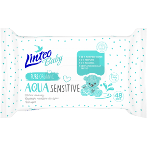 Dětské vlhčené ubrousky Linteo Baby AQUA SENSITIVE – 48 ks
