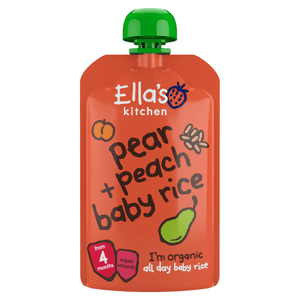 Ella's Kitchen BIO Dětská rýže, hruška a broskve (120 g)