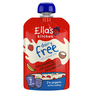 Ella's Kitchen BIO Nemléčný rýžový nákyp s banány a jahodami (80 g)
