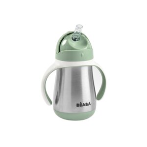 BEABA HRNEK TERMOIZOLAČNÍ S BRČKEM NEREZ 250ML SAGE GREEN