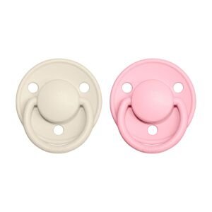 BIBS De Lux dudlíky z přírodního kaučuku 2 ks - vel. 2 Ivory + Baby Pink