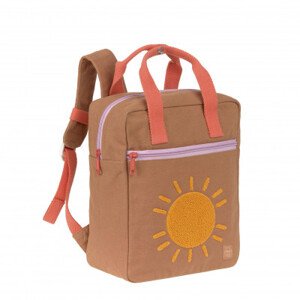 Dětský hranatý batůžek - Green Label Little One & Me Square Backpack Small Gots caramel