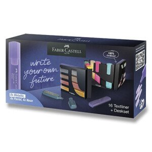 Zvýrazňovač Faber-Castell  Textliner 46, stolní souprava, 16 ks