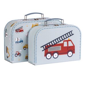 A Little Lovely Company - sada dvou kartonových kufříků - vozidla