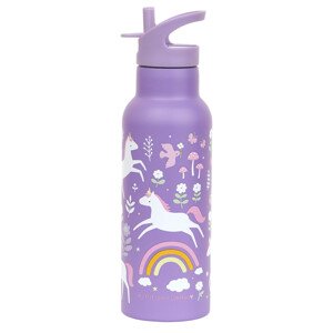 A Little Lovely Company - nerezová láhev na pití, 500 ml - jednorožci a duha