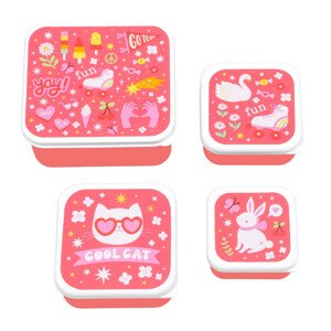 A Little Lovely Company - sada čtyř svačinových krabiček - zábava