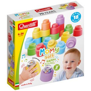 Momy Soft Happy Sound - měkké kostky + 2 zvukové kostky - 18 ks