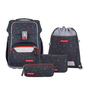 Školní aktovka Step by Step – 4dílný set, BASIS Anthrazit Triangles, certifikát AGR