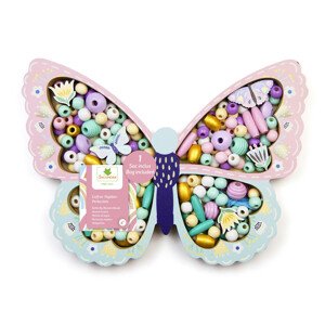 Dřevěné pastelové korálky - Motýl