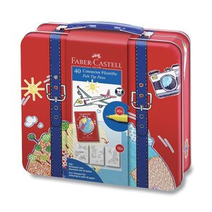 Dětské fixy Faber-Castell Connector v kufříku, 40 barev