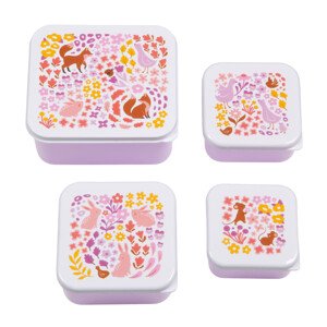 A Little Lovely Company - sada čtyř svačinových krabiček - květinová zahrada