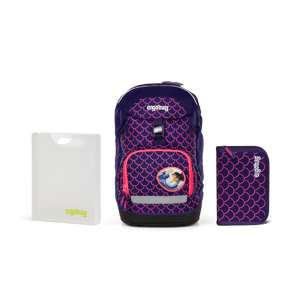 Školní set Ergobag prime Fluo růžový - batoh + penál + desky