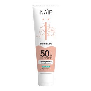NAIF Ochranný krém na opalování SPF 50 pro děti a miminka bez parfemace 100 ml
