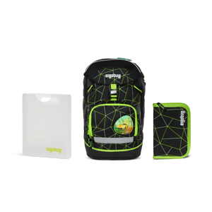 Školní set Ergobag prime Fluo race - batoh + penál + desky