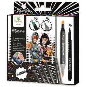 Artissimo - oboustranné lihové fixy se dvěma hroty - Manga