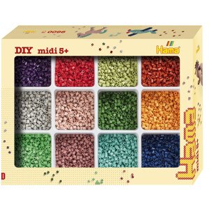 Hama Midi - zažehlovací korálky v třídícím boxu - 9.600 ks