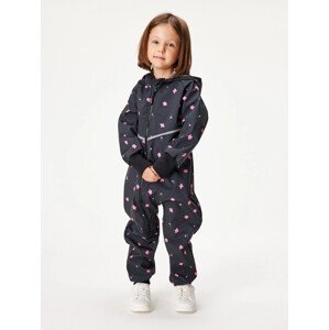 Softshellová kombinéza s fleecem Mini, Černá, Květiny - vel. 98/104