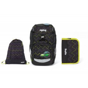 Školní set Ergobag prime Černý Zig Zag 2020 - batoh + penál + sportovní pytel