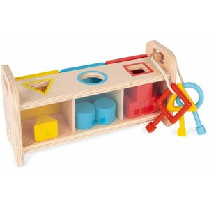 Vkládání a třídění tvarů se zámky a klíči - série Montessori