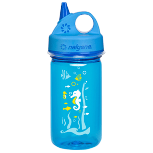 Dětská lahev na pití Nalgene Grip´n Gulp - Blue Seahorse, 350 ml