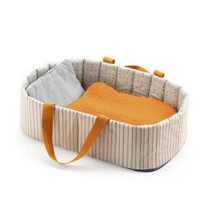 Pomea - textilní košík pro panenky na spaní - modrá