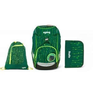 Školní set Ergobag prime Fluo zelený 2020 - batoh + penál + sportovní pytel